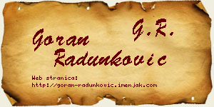 Goran Radunković vizit kartica